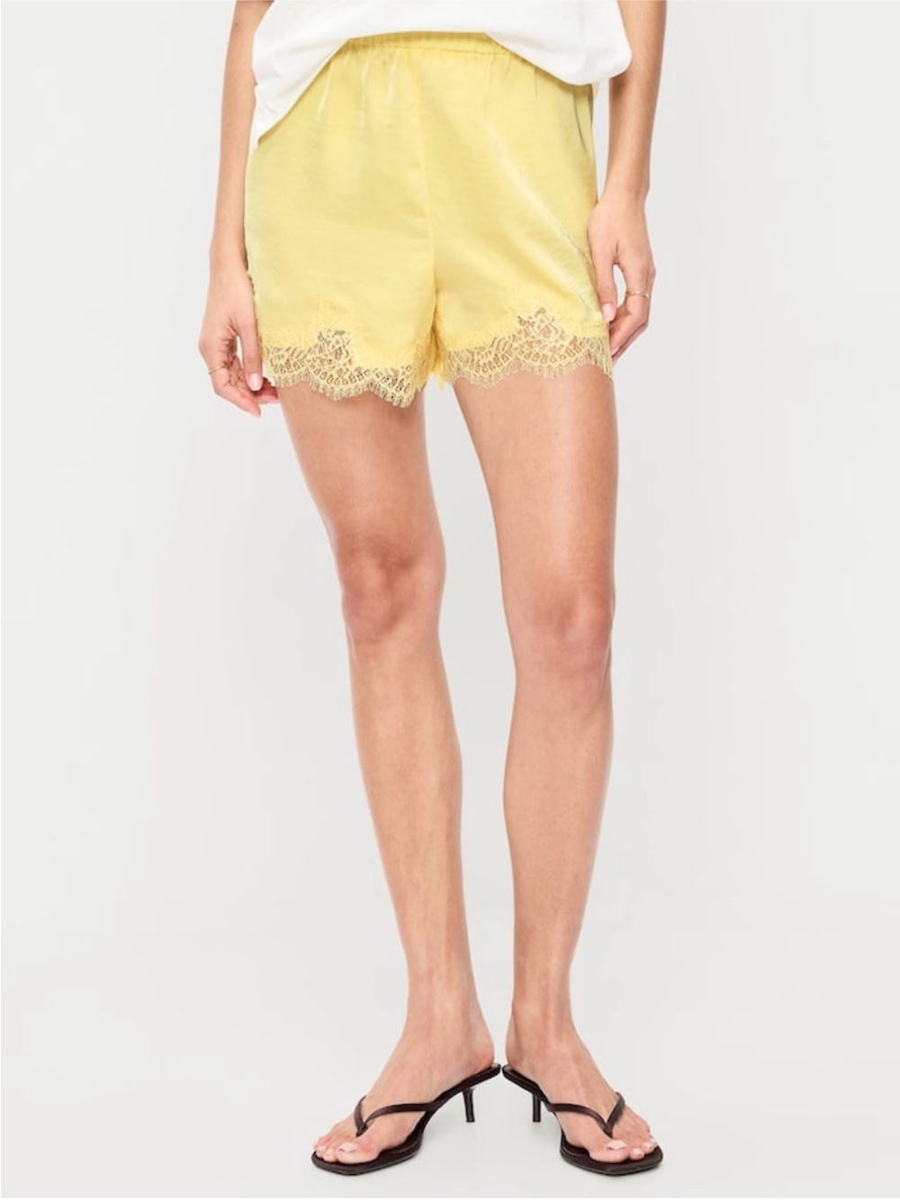 Old Navy Yellow Lace-Trim Lounge Shorts
